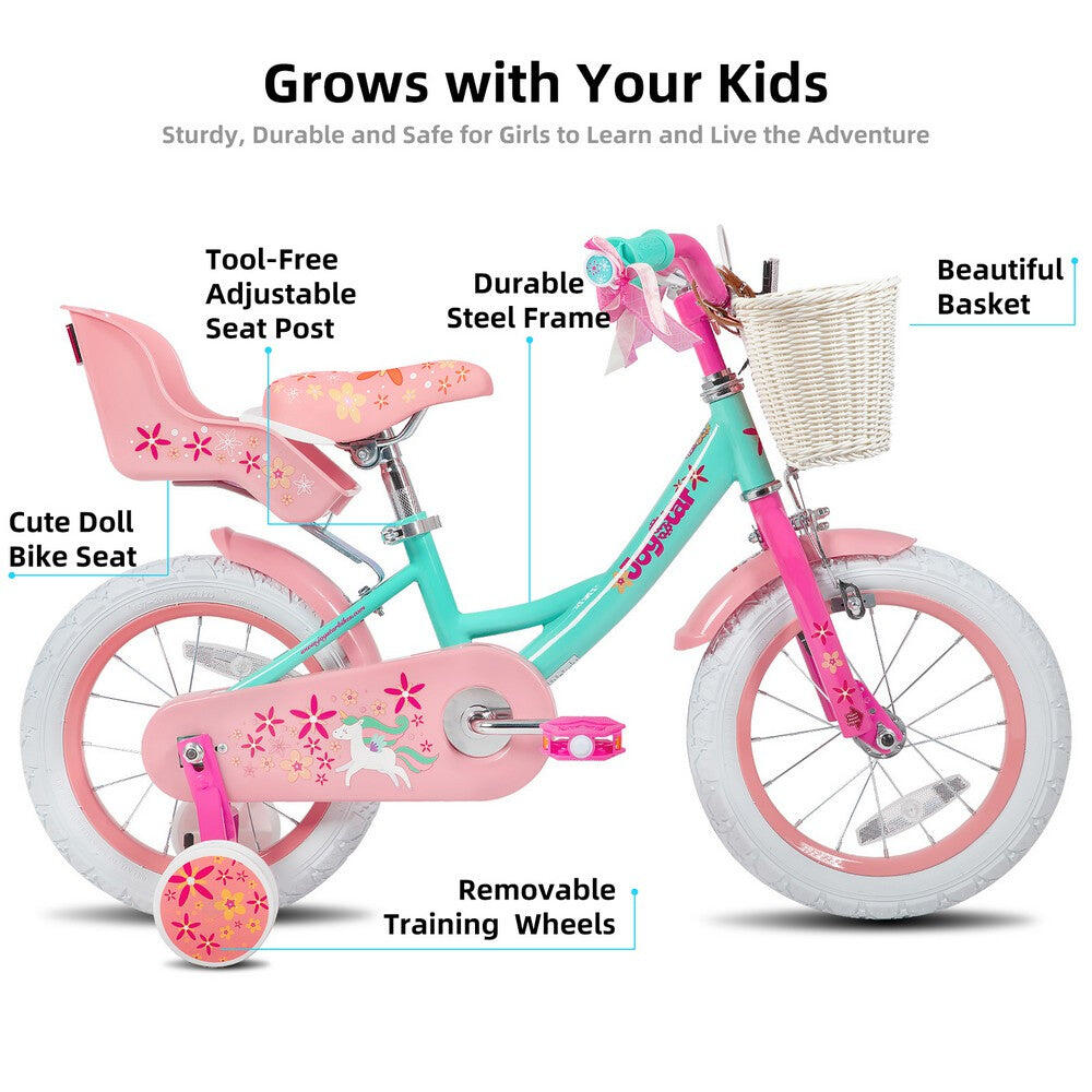 Fille Cyclisme Vélo Enfant avec petites roues panier porte-poupée 12" 2/6