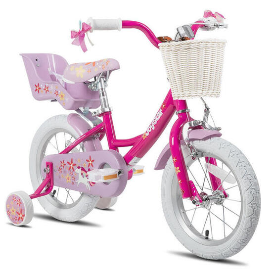 Fille Cyclisme Vélo Enfant avec petites roues panier porte-poupée 14