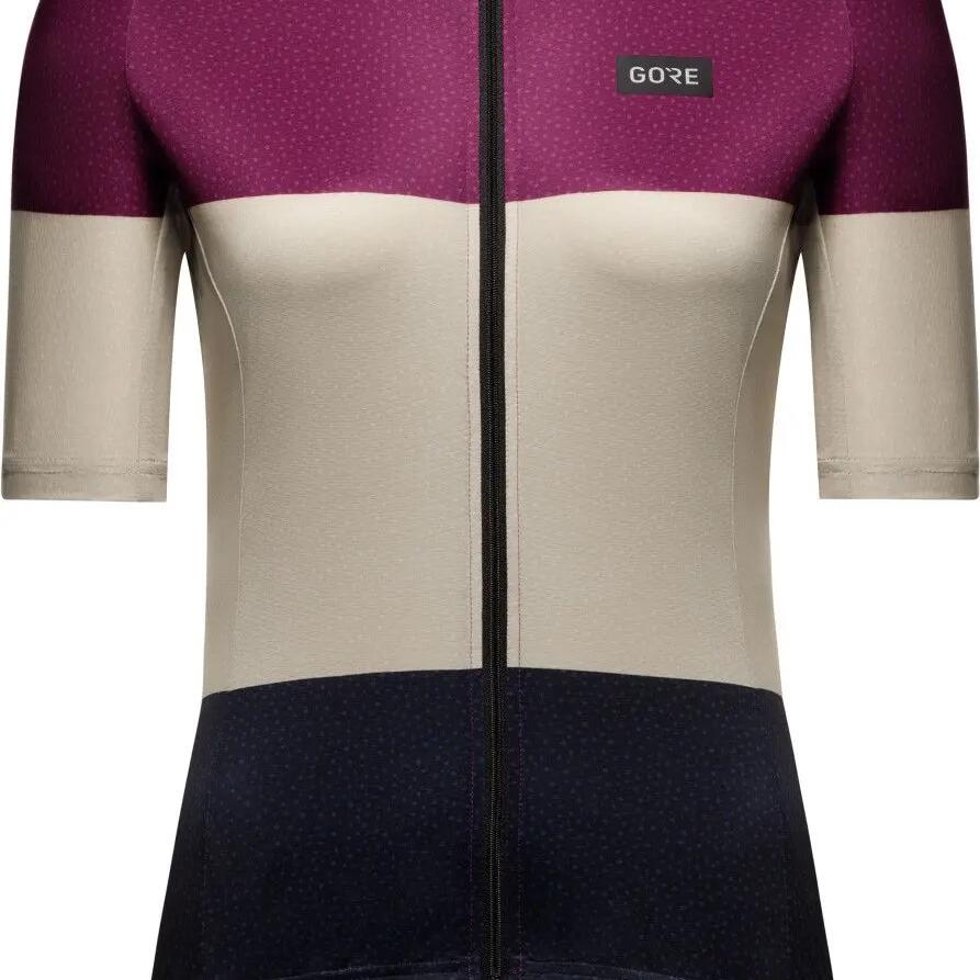 Gore Wear Spirit Stripes Violet/Beige Short Sleeve Jersey
