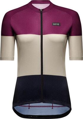 Gore wear spirit stripes violet/beige short-sleeved jersey