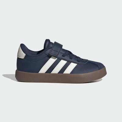Adidas vl court 3.0 skateboarding kinderschoenen - leer, klittenband