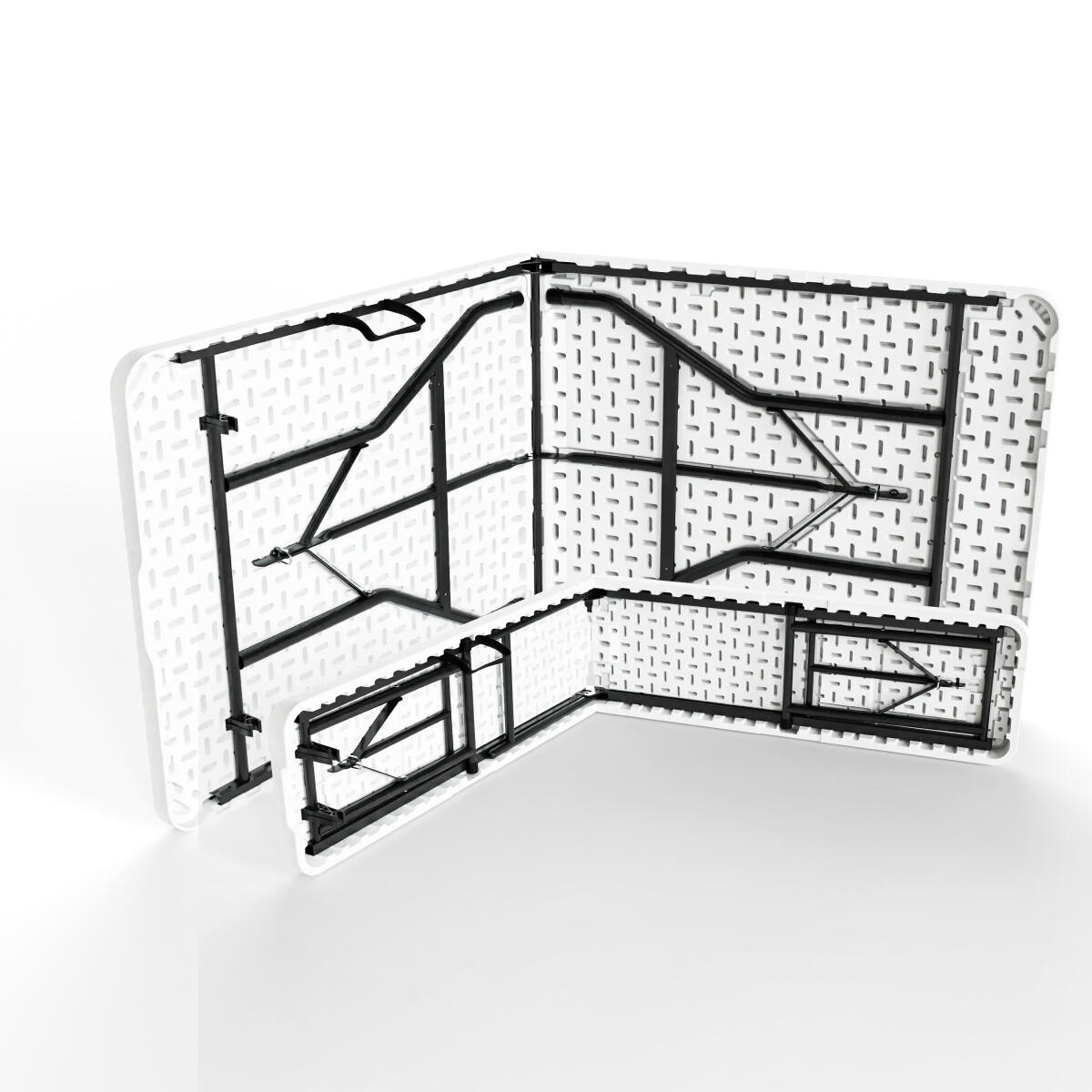 Inklapbare picknickset - tuintafel met 2 banken - weerbestendig - Wit 4/6