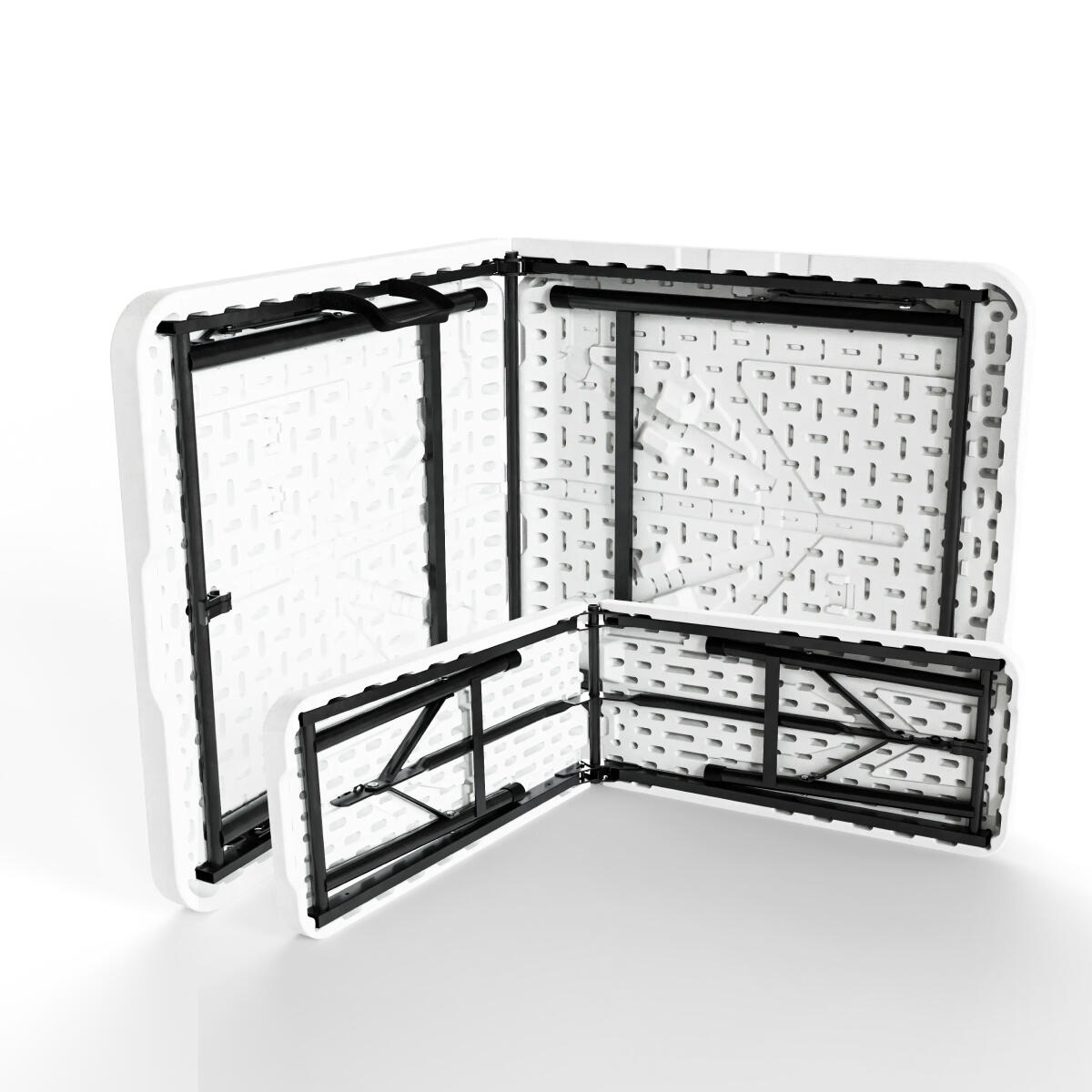 Inklapbare picknickset - tuintafel met 2 banken - weerbestendig - Wit 4/6
