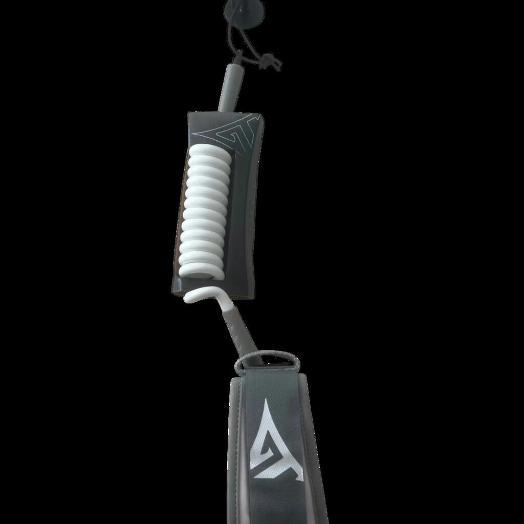 Bodyboard Leash 9mm, Ultra-resistant, Bicep, White/Gray