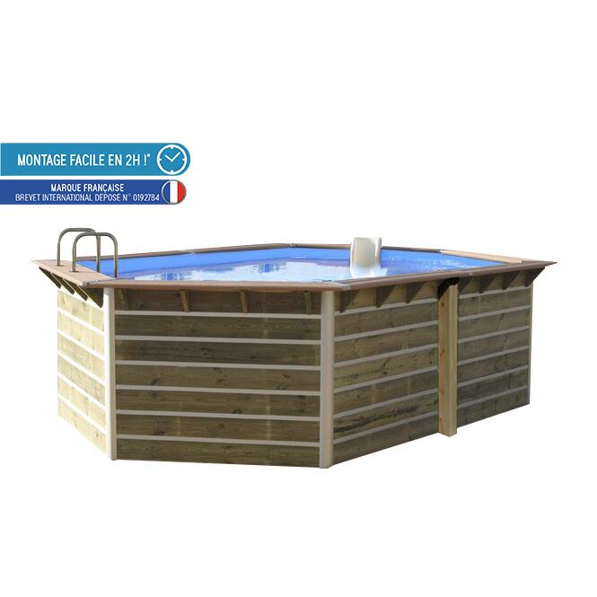 Piscine bois hexagonale SABTANG 510x320x129 cm 15m³ 2/7