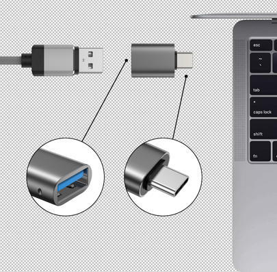 Adaptador SWISSTEN USB-C macho para USB-A fêmea 4/4