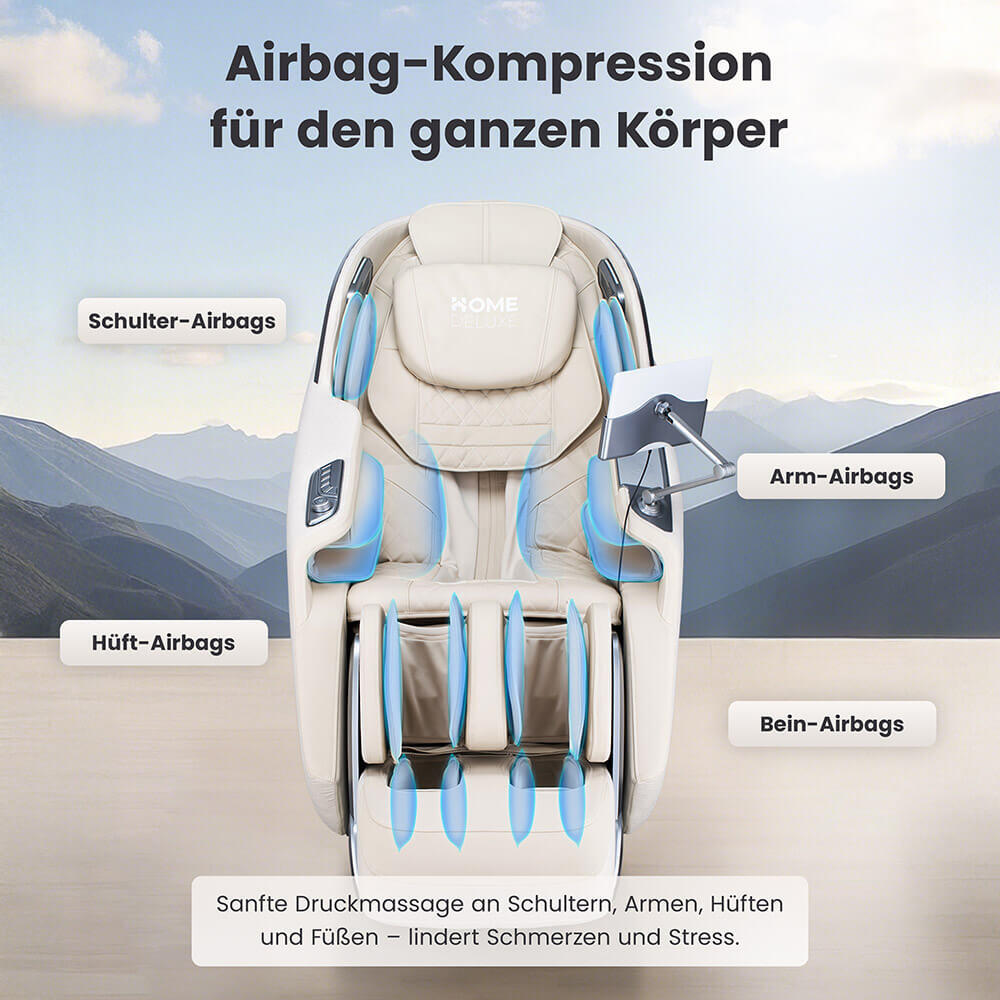 Fotel do masażu ALVINA z tapicerką z tkaniny Premium – beżowy 6/7