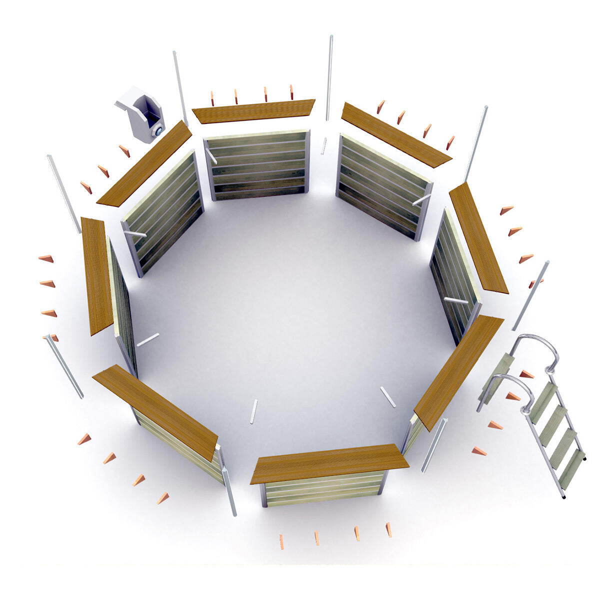 Piscine bois octogonale LEYTE Ø460x111 cm 12,88m³ 2/7