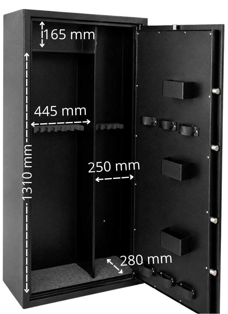 Armoire à fusils Tresorsafe 15 armes avec coffre intérieur 6/7