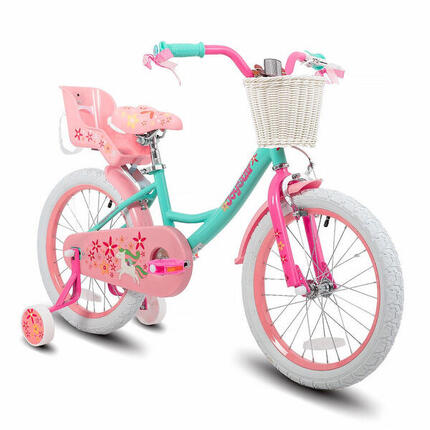 Fille Cyclisme Vélo Enfant avec petites roues panier porte-poupée 12