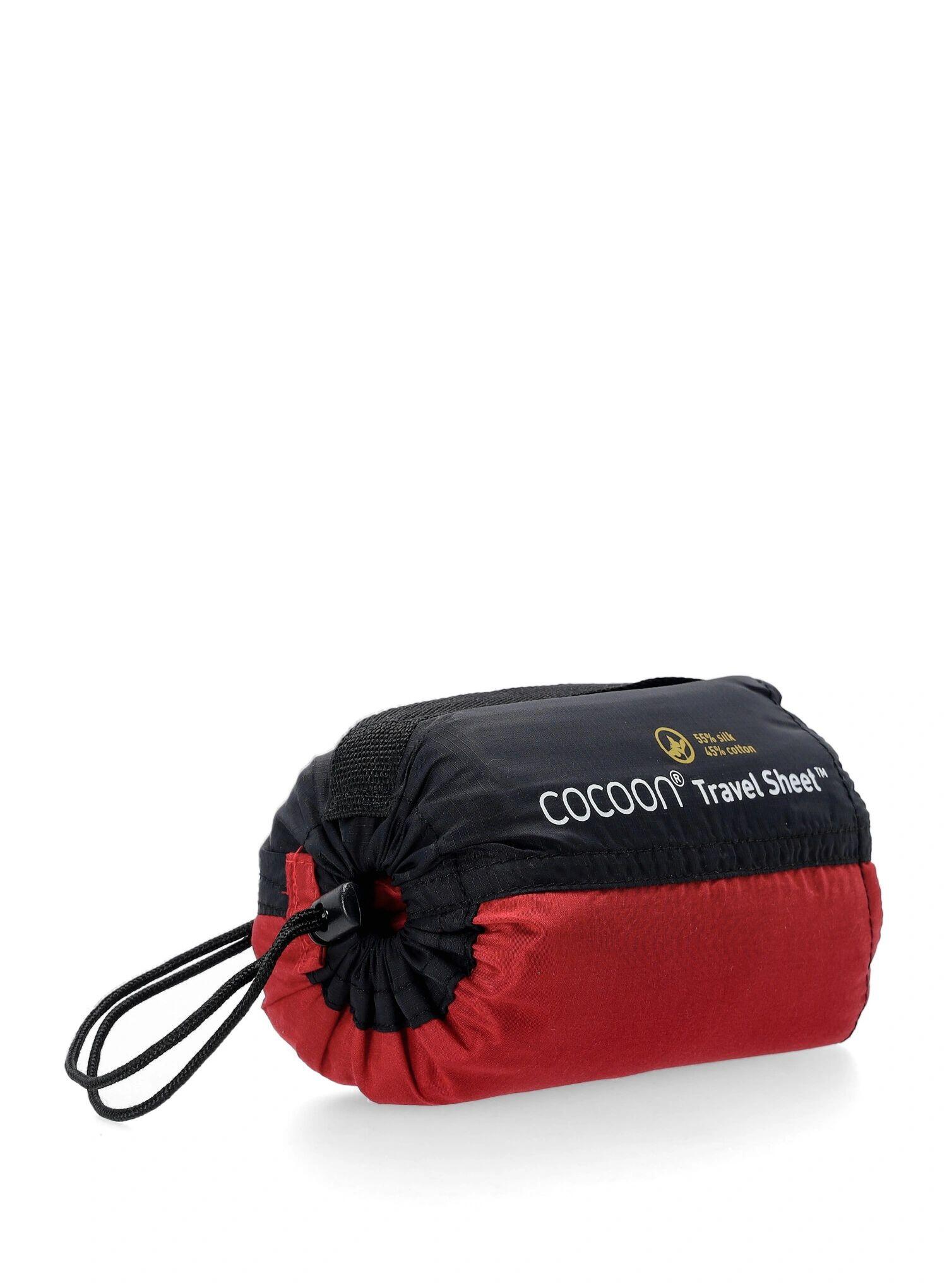 Wkładka do śpiwora Cocoon TravelSheet - Silk/Cotton - monks red 3/6