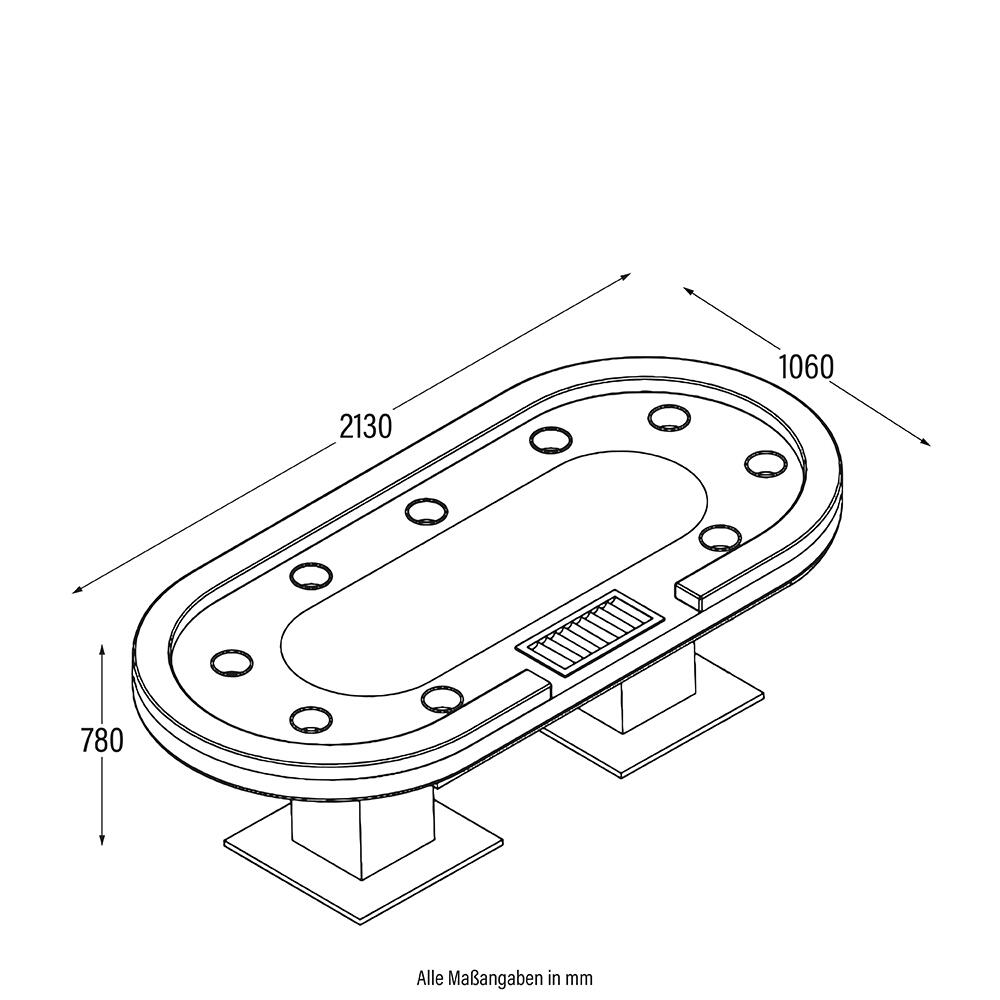 Stół do pokera FLUSH LED - dla 9 osób 6/6