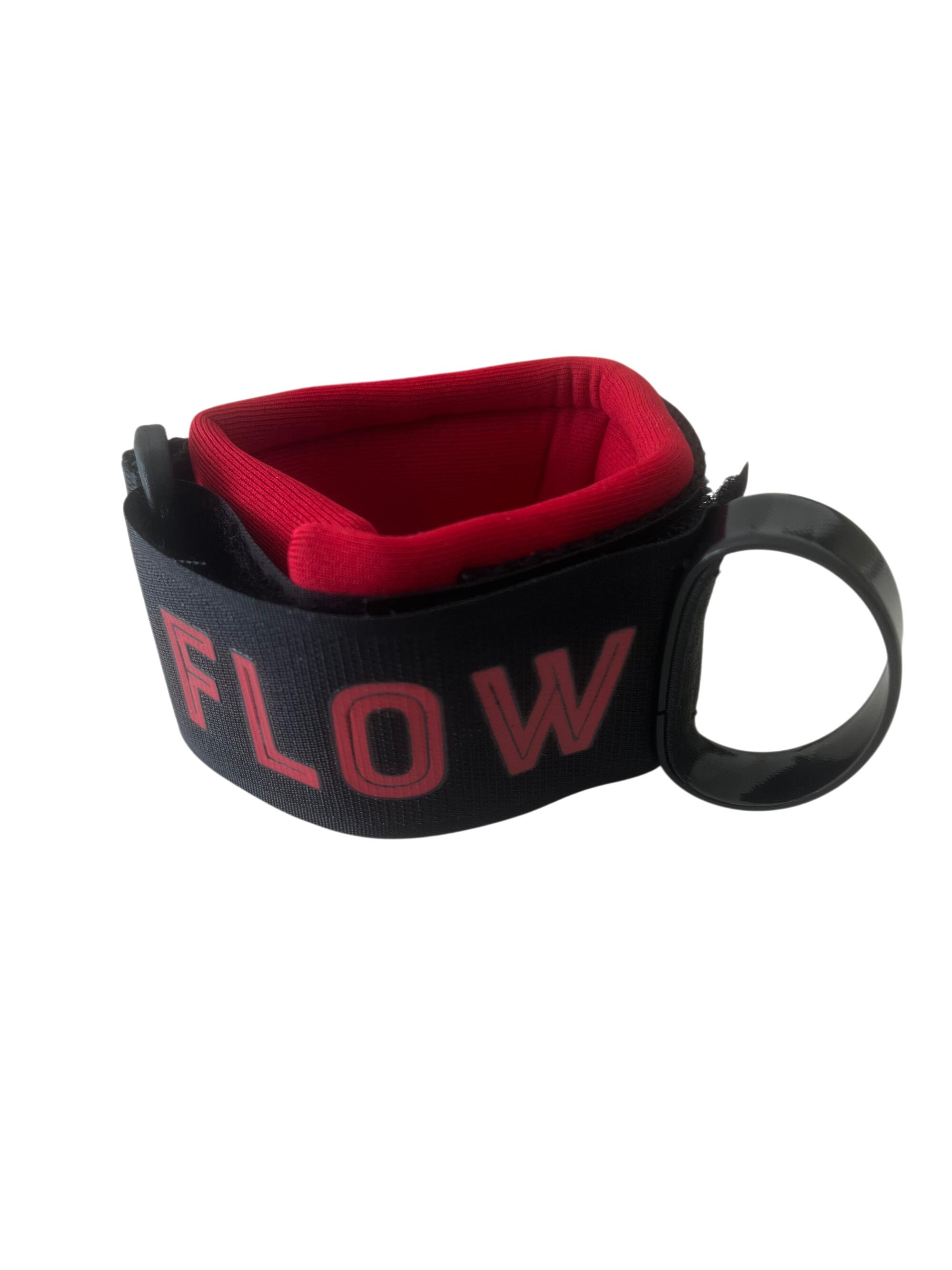 Leash bodyboard 7 mm, muñeca, ultraligero, negro/rojo 3/4