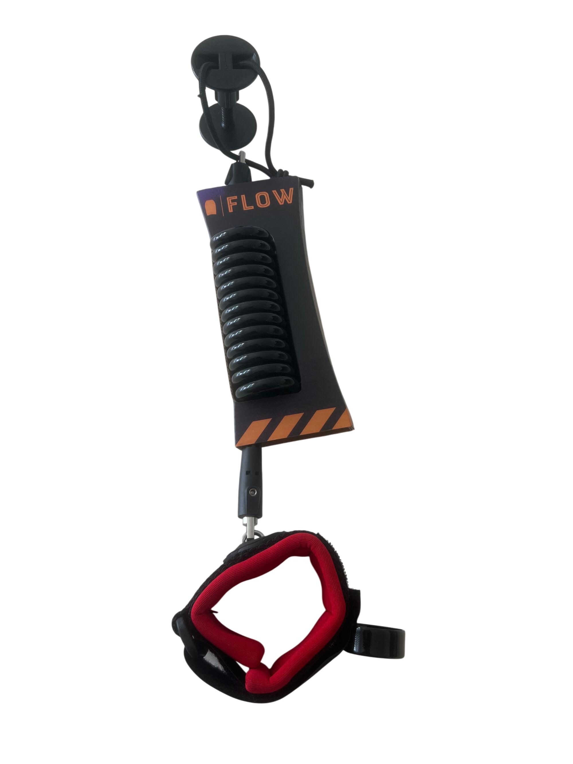 Leash bodyboard 7 mm, muñeca, ultraligero, negro/rojo 2/4