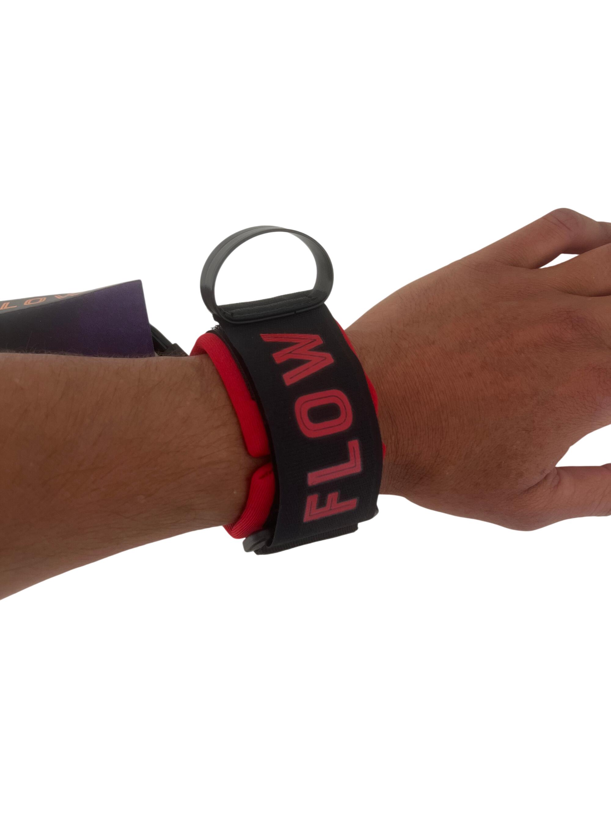 Leash bodyboard 7 mm, muñeca, ultraligero, negro/rojo 4/4