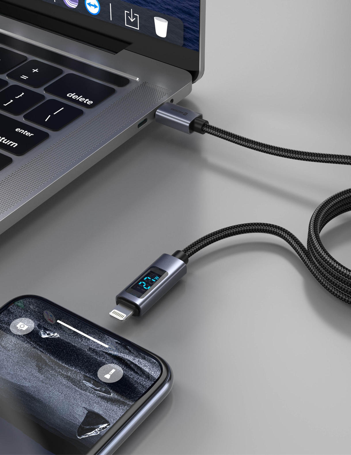 SWISSTEN Cabo LCD USB-C para Lightning 1,5 m 3/3