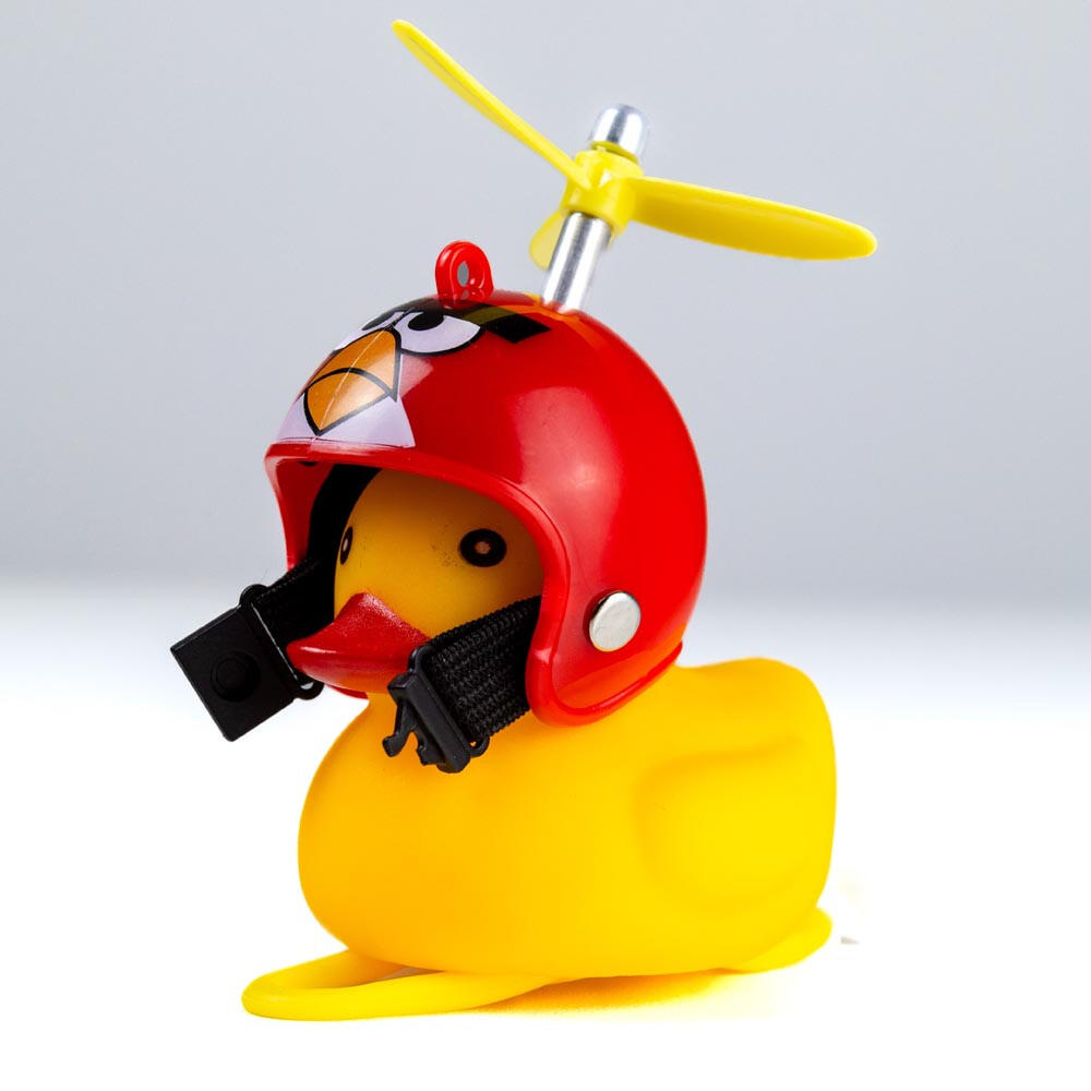 Dzwonek rowerowy, lampka kaczka czerwony kask ROXAR 2/4