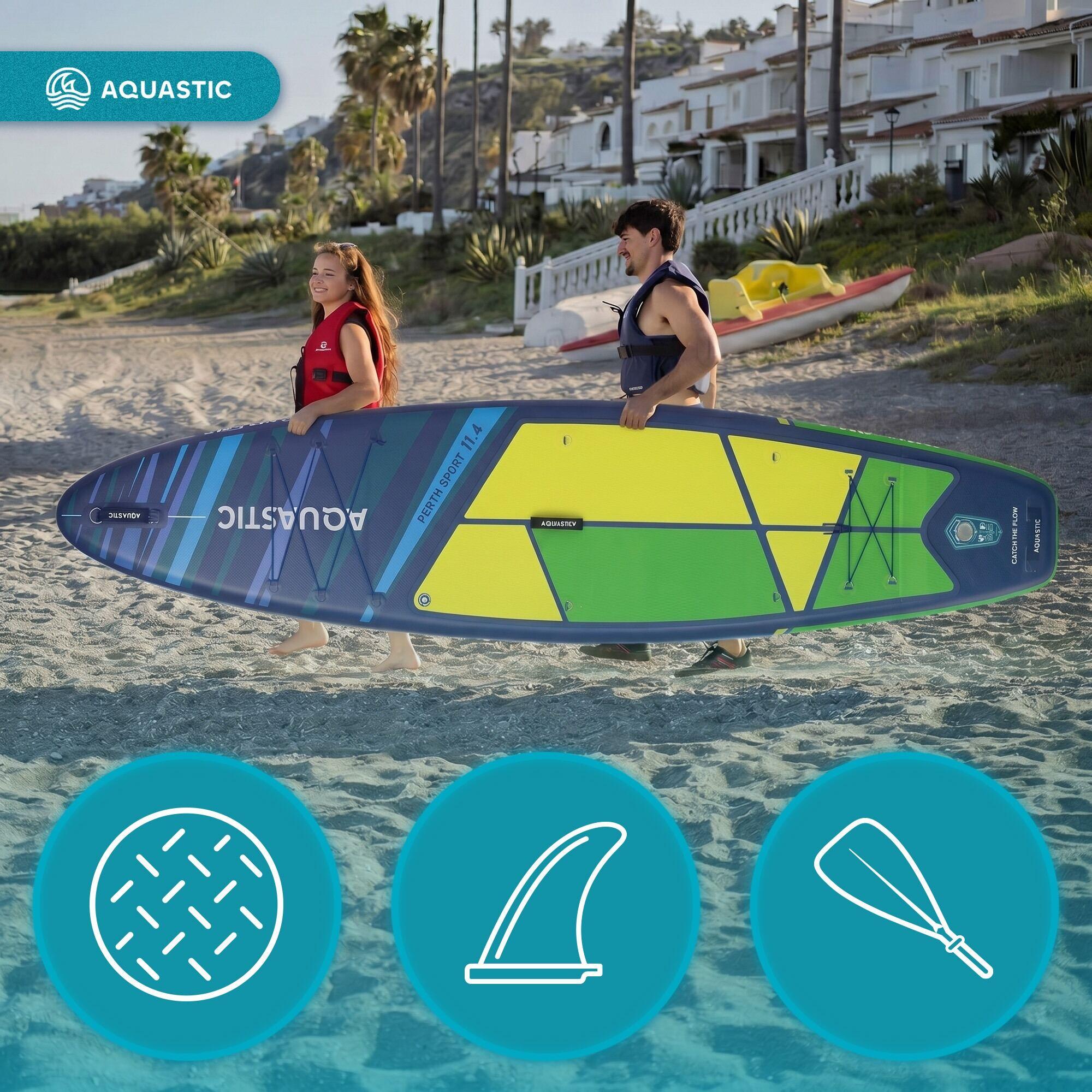 Zestaw deska SUP pompowana AQUASTIC Perth Sport 11'4" MSL 5/7