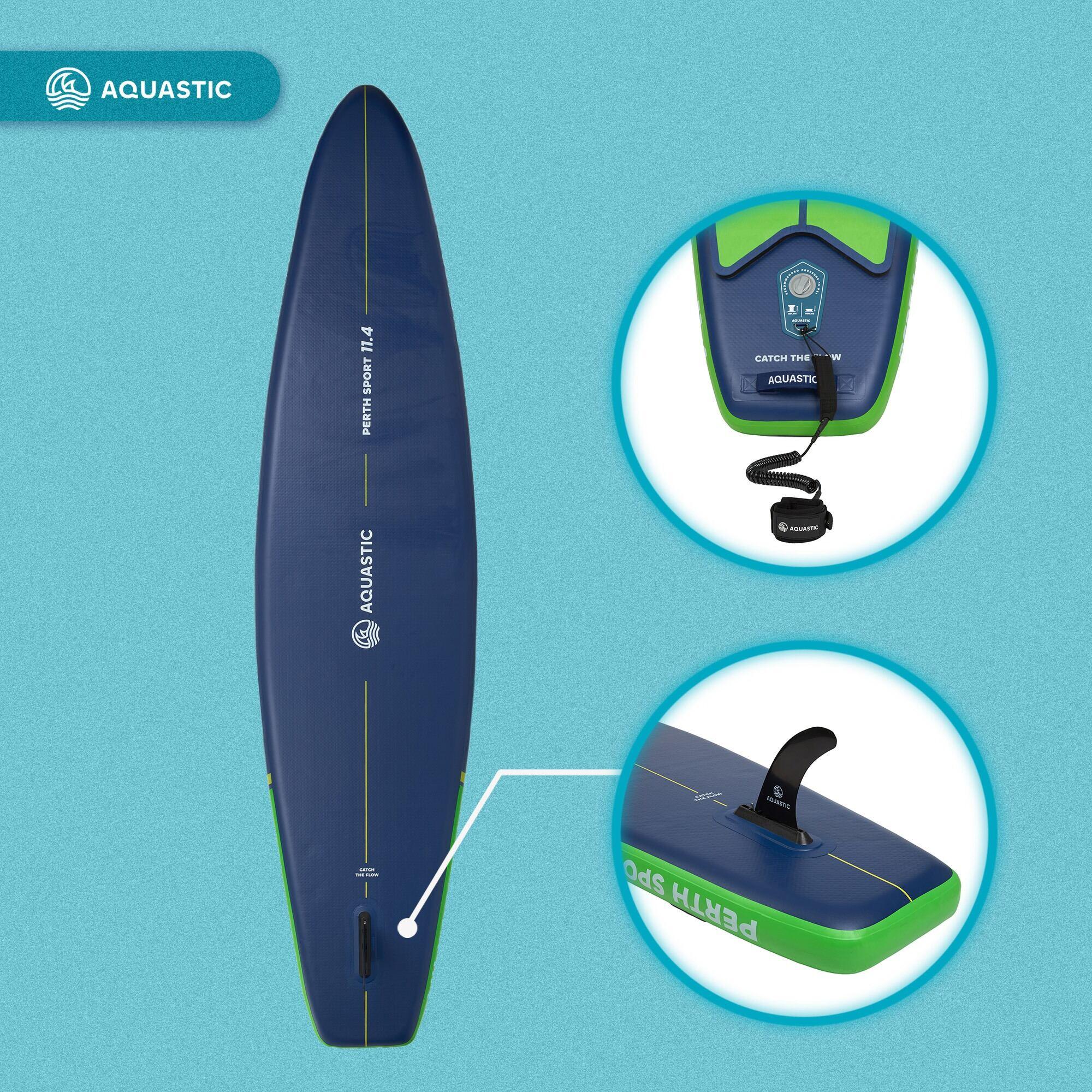 Zestaw deska SUP pompowana AQUASTIC Perth Sport 11'4" MSL 6/7