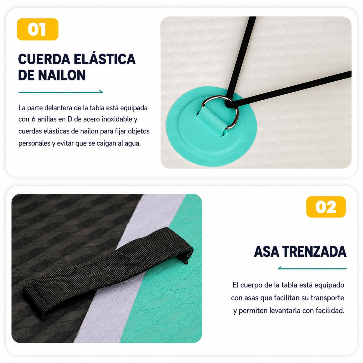Tabla Paddle Surf Hinchable 320×82×15cm con Remo, Bomba de Aire y Accesorios 4/5