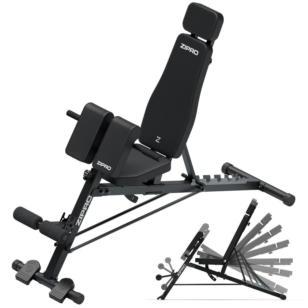 ZIPRO Core Control Multifunction Bench with Preacher Pad