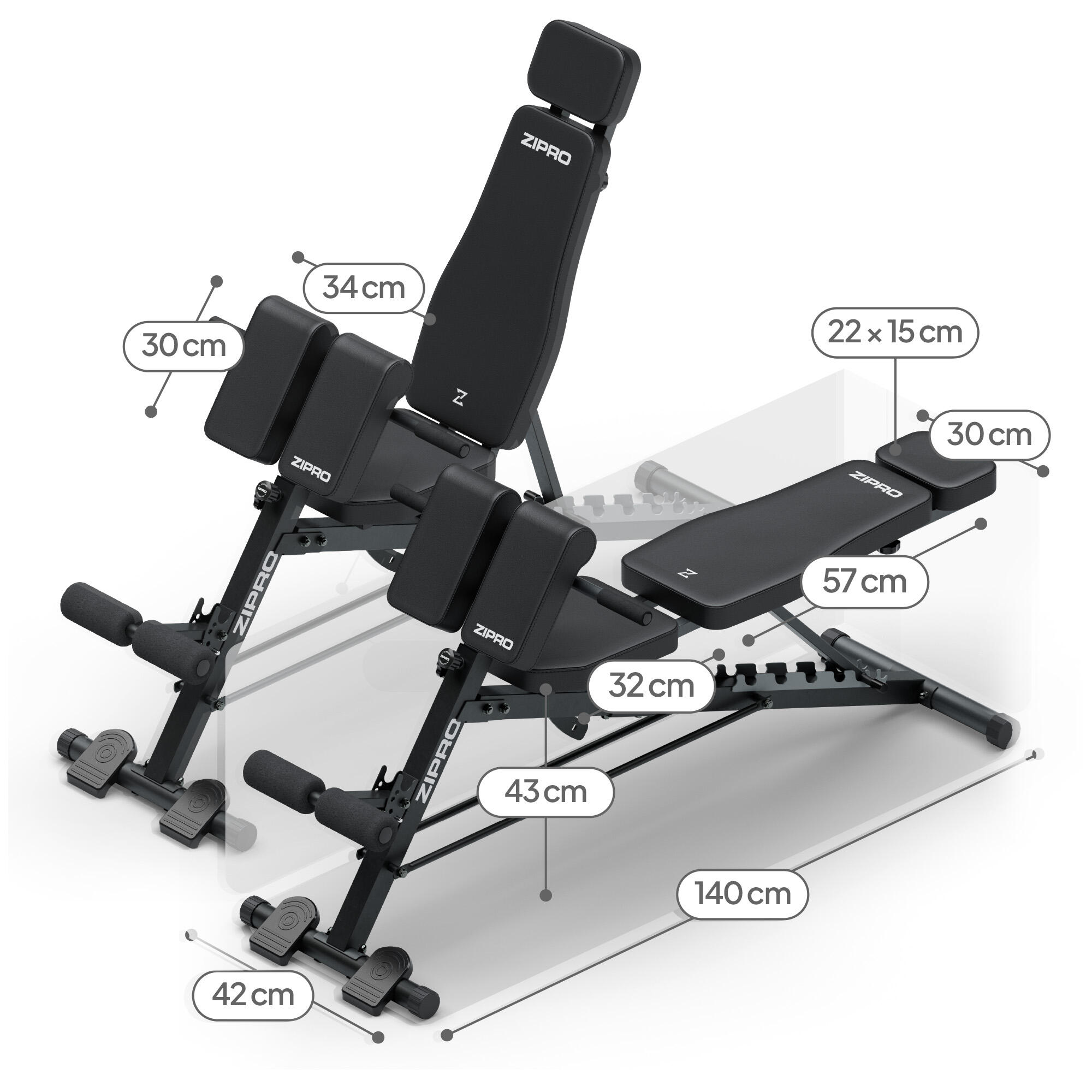 Multifunkční lavice ZIPRO Core Control s opěrkou 6/7