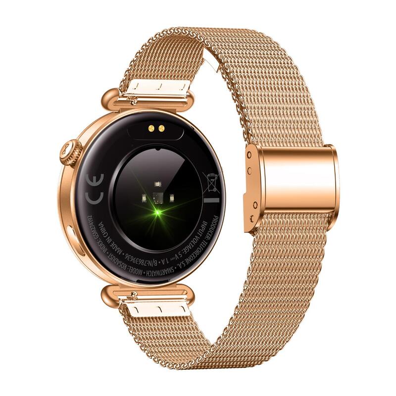 Ceas inteligent Forever SB-380 Rosadust Bth 5.3 IP68 AMOLED Auriu roz