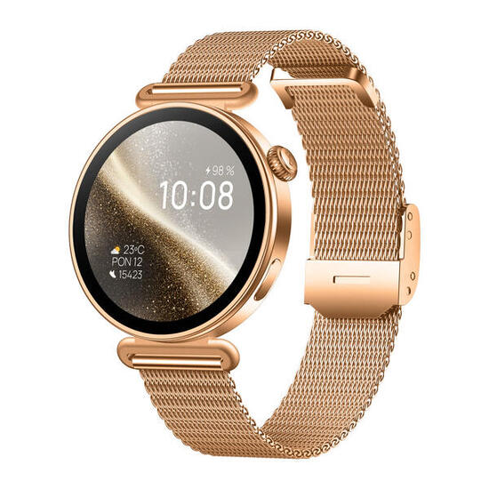 Smartwatch Forever SB-380 Bloomdust Bluetooth 5.3 IP68 AMOLED Szampańskie złoto