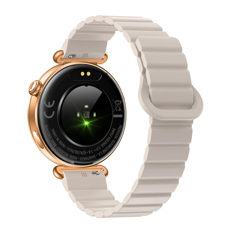 Ceas inteligent Forever SB-380 Rosadust Bth 5.3 IP68 AMOLED Auriu roz