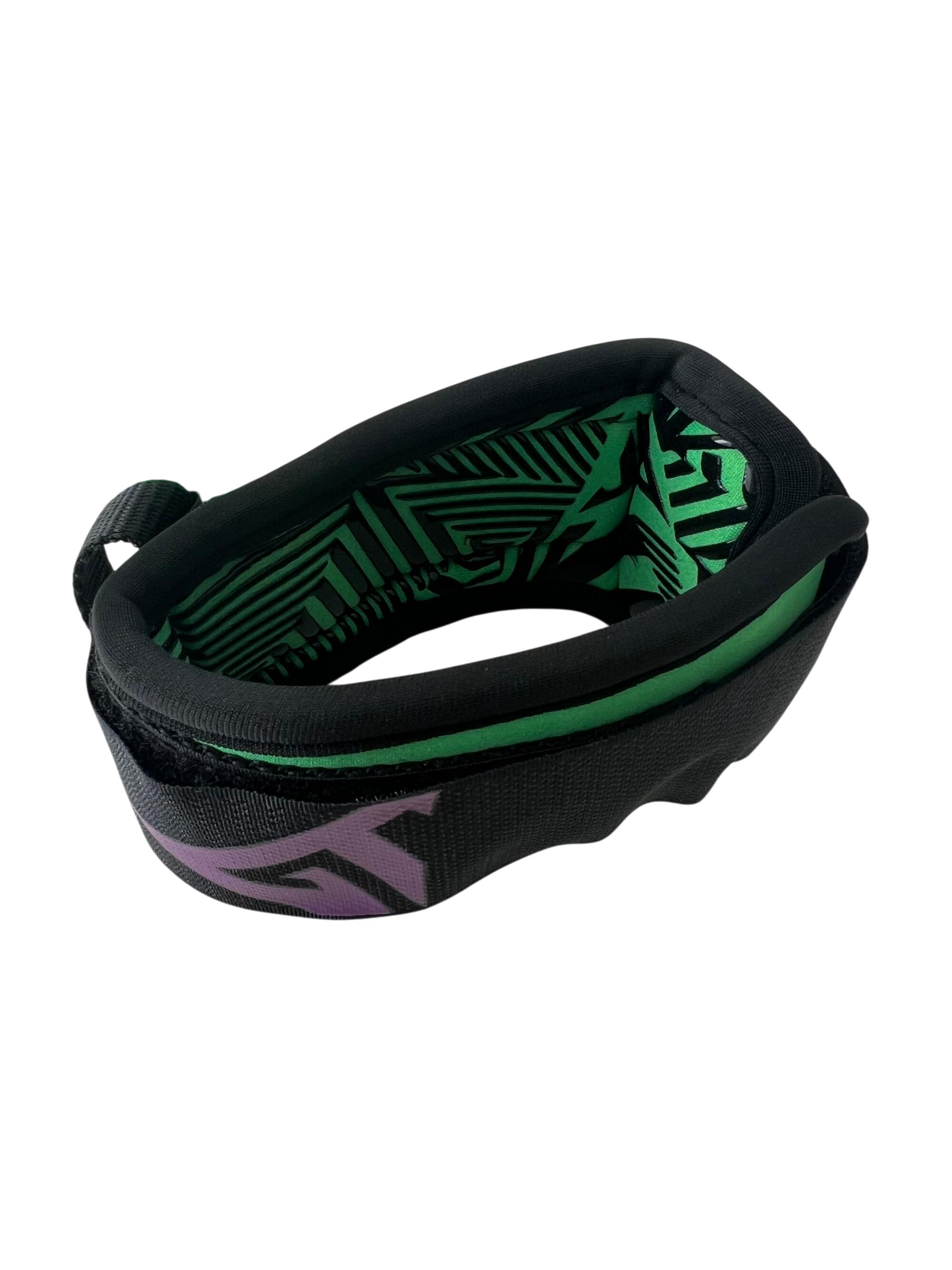 Leash bodyboard 9 mm, ultrarresistente, bíceps, morado/lima 3/4