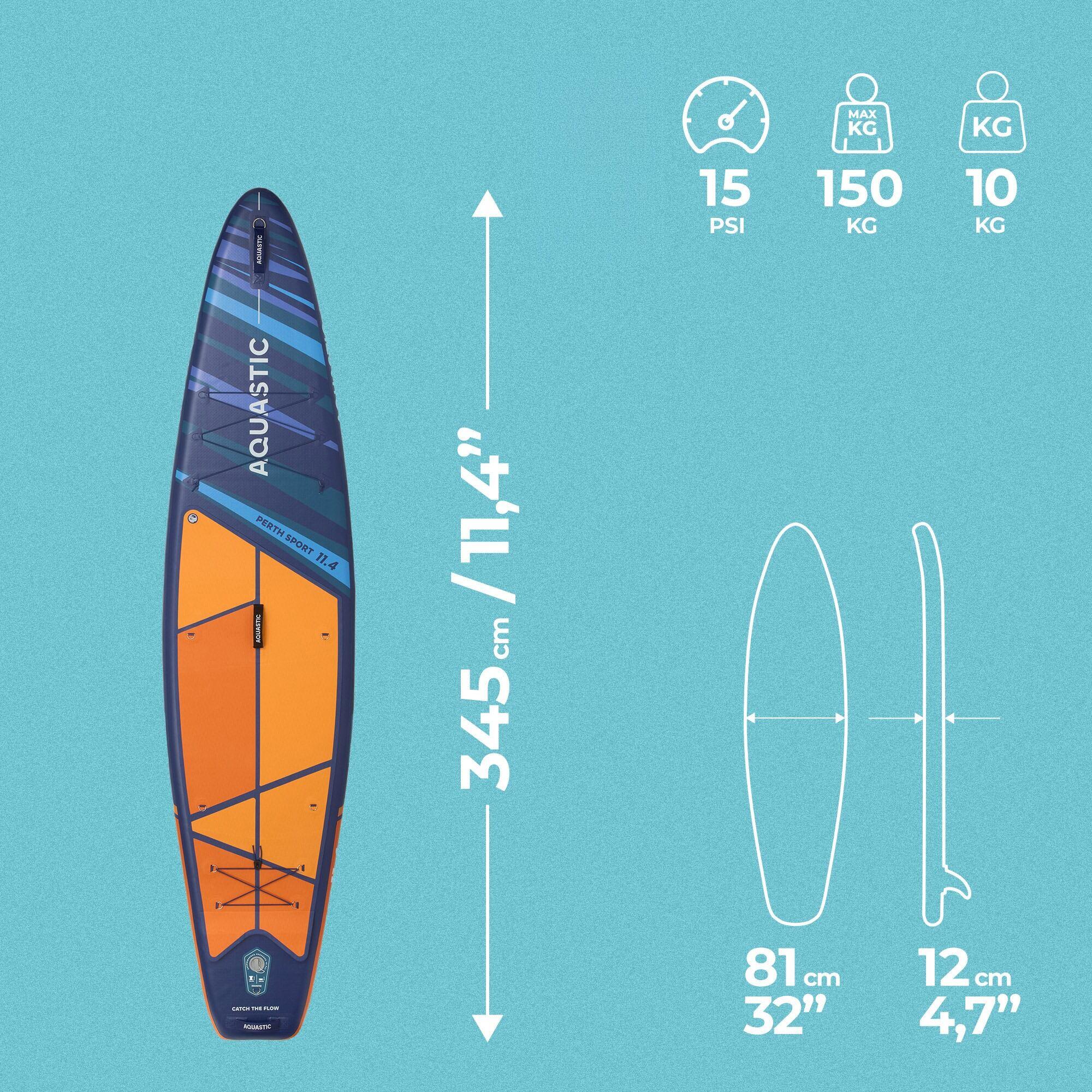 Zestaw deska SUP pompowana AQUASTIC Perth Sport 11'4" MSL 3/7