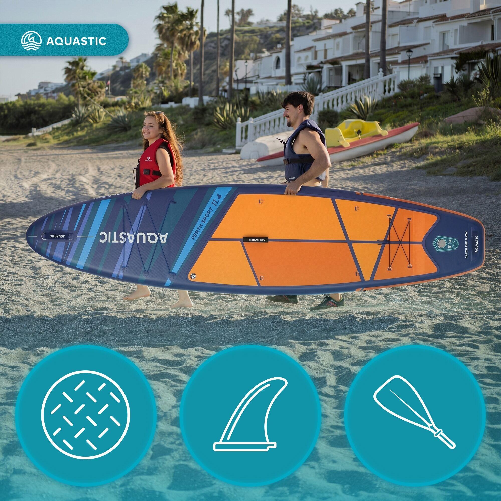 Zestaw deska SUP pompowana AQUASTIC Perth Sport 11'4" MSL 5/7
