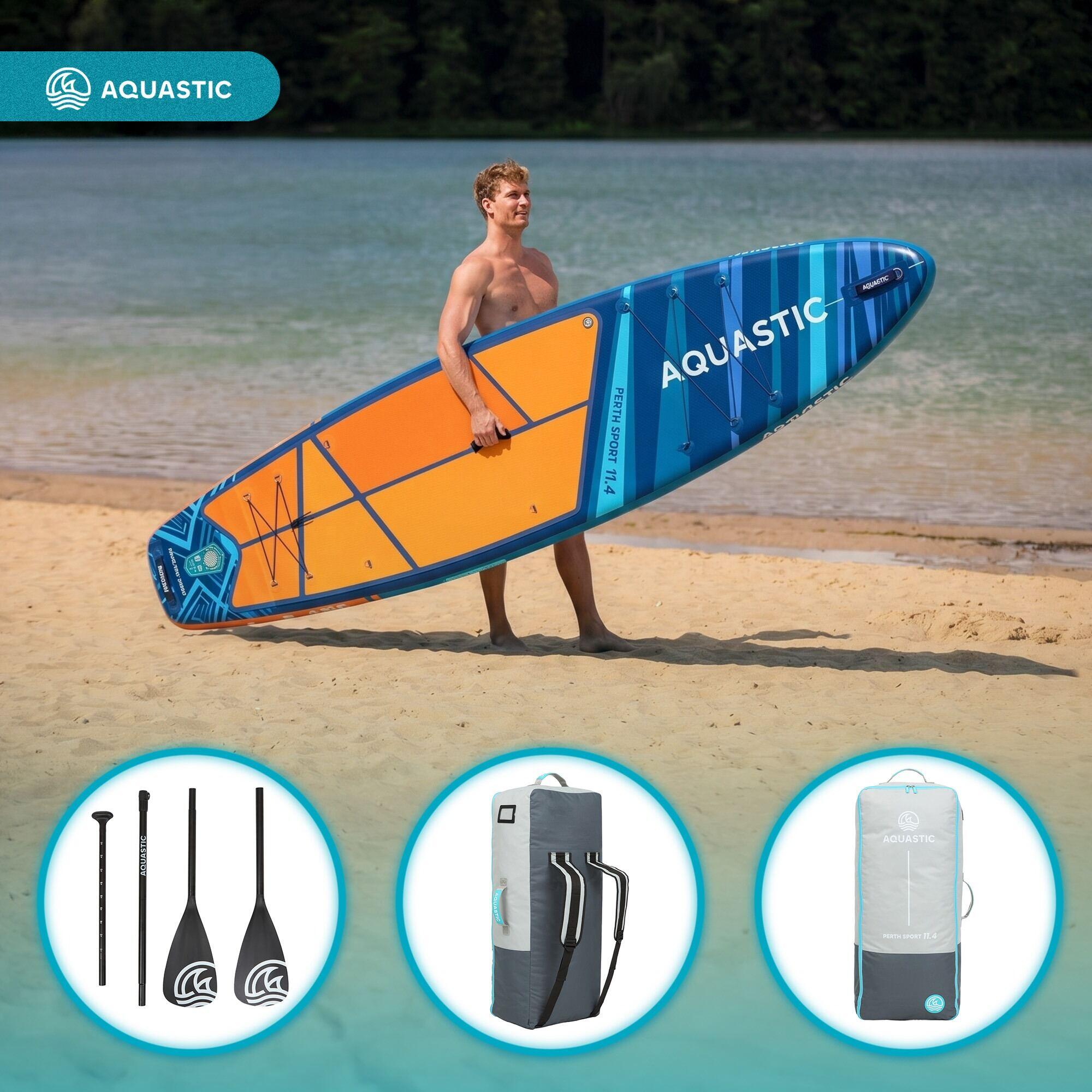 Zestaw deska SUP pompowana AQUASTIC Perth Sport 11'4" MSL 4/7