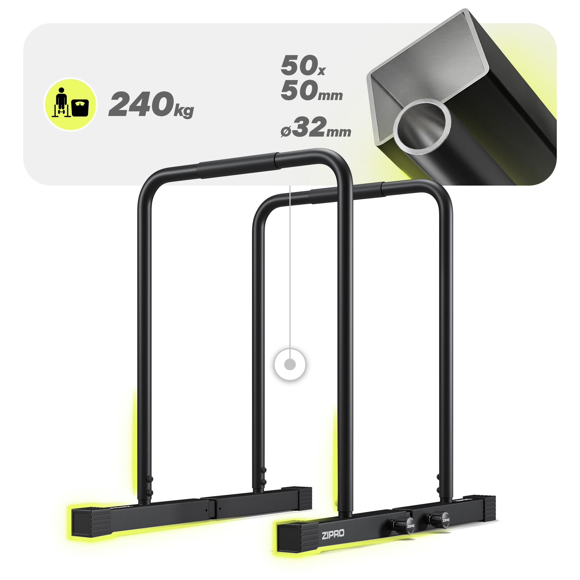 Parallele ZIPRO Deepdip regolabili per dips 5/7
