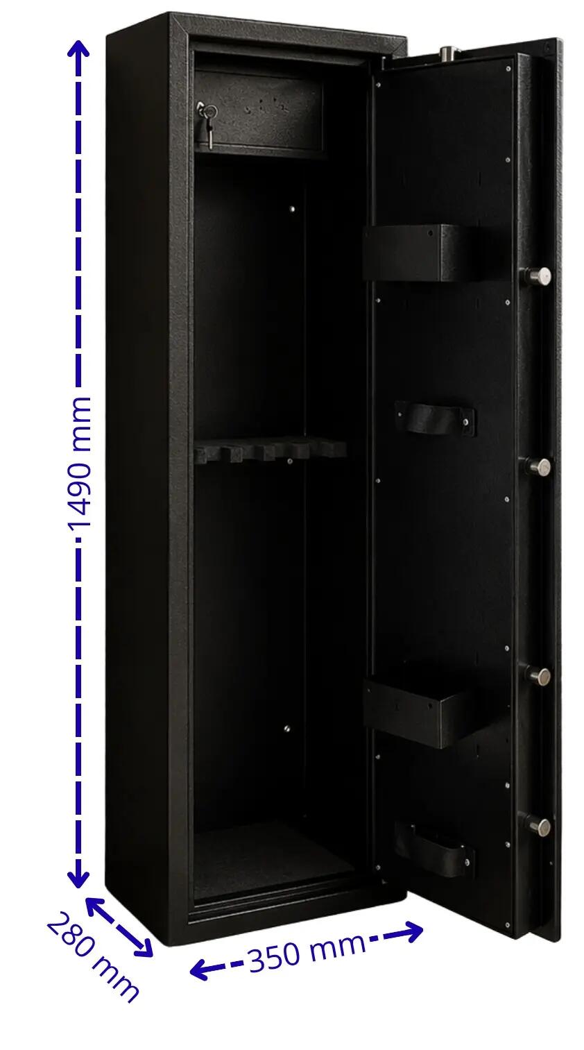 Wapenkluis pour 7 geweren met munitiecompartiment Tresorsafe 3/6