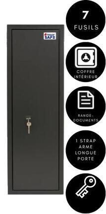 Armoire à fusils Tresorsafe 7 armes avec coffre intérieur