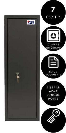 Armoire à fusils Tresorsafe 7 armes avec coffre intérieur