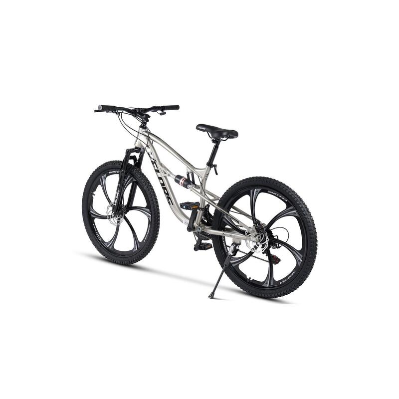 Bicicletă de munte 3x7v Full-Suspension 26" Velors Vector Argintiu