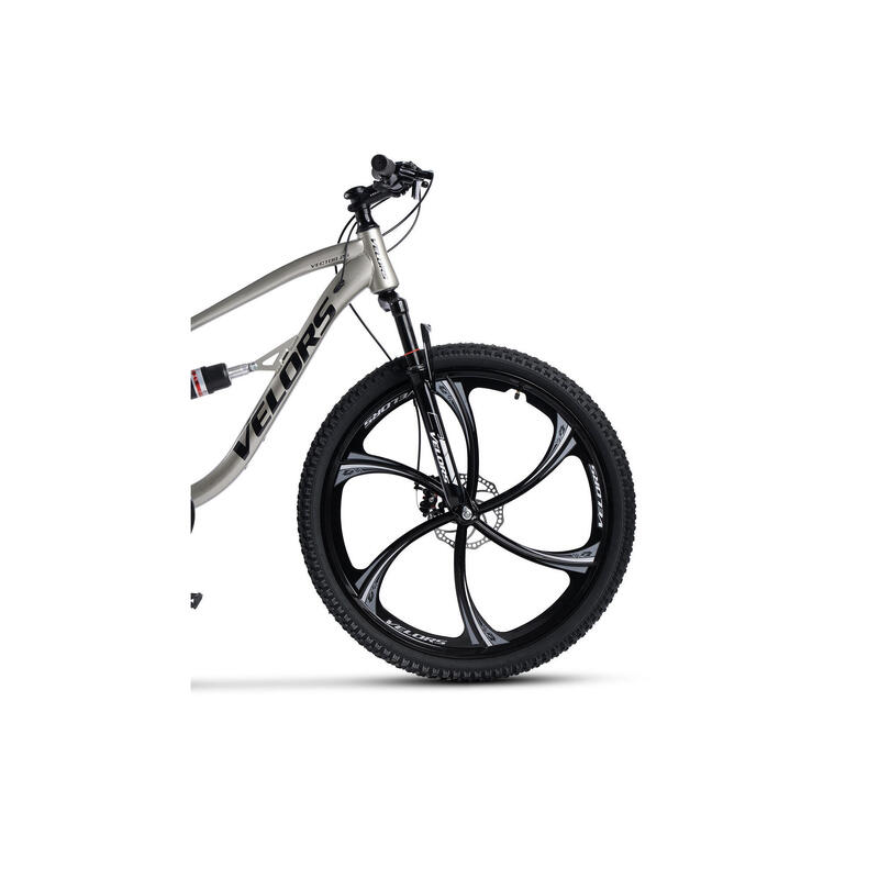 Bicicletă de munte 3x7v Full-Suspension 26" Velors Vector Argintiu