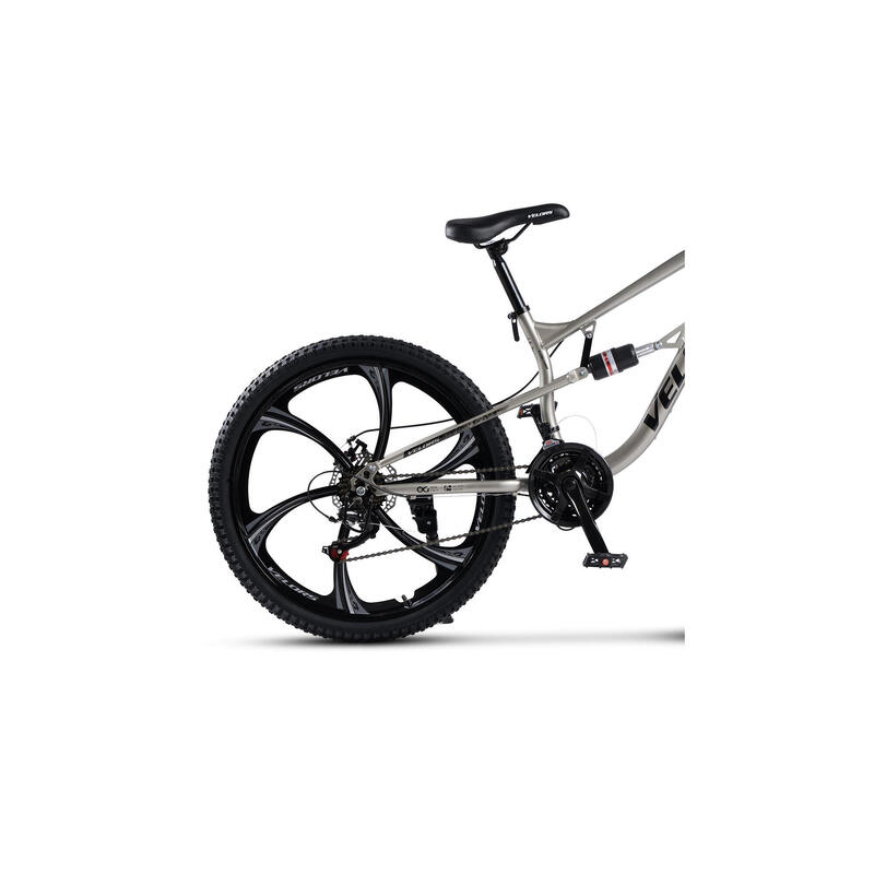 Bicicletă de munte 3x7v Full-Suspension 26" Velors Vector Argintiu