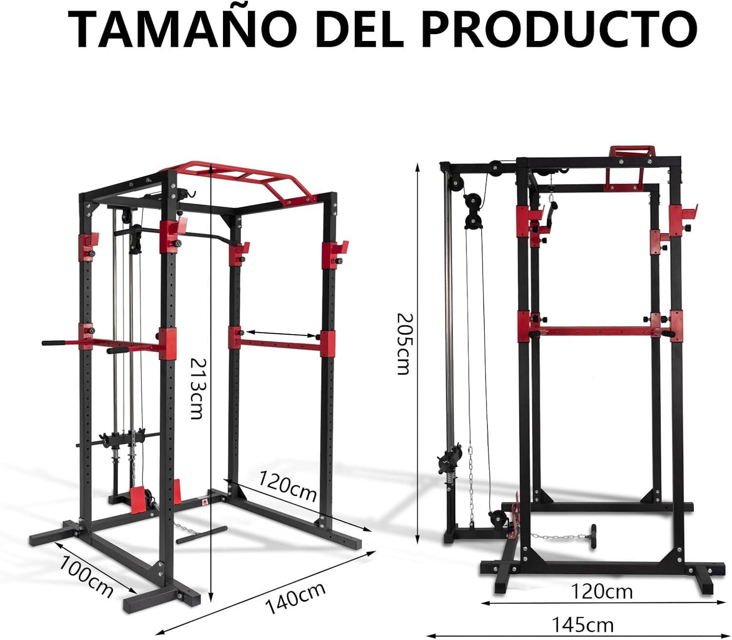 Power Rack Profesional con Poleas para Entrenamiento Completo Fuerza 2/6