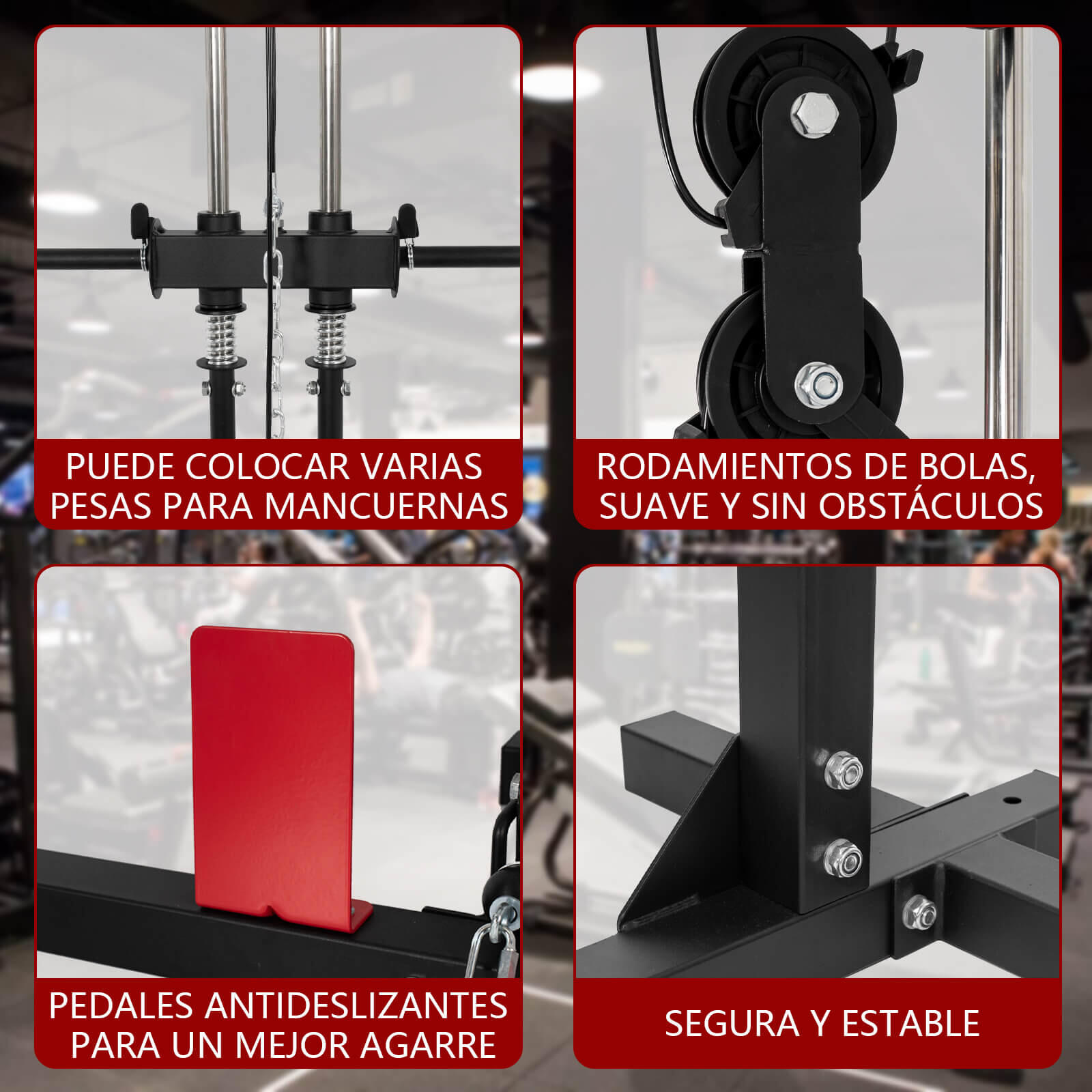 Power Rack Profesional con Poleas para Entrenamiento Completo Fuerza 6/6