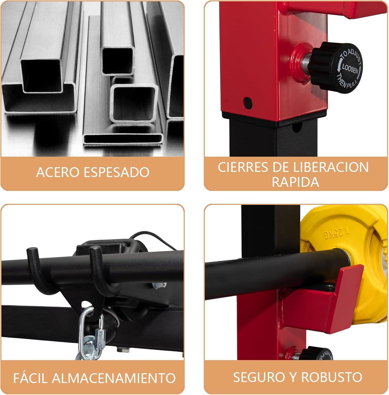 Power Rack Profesional con Poleas para Entrenamiento Completo Fuerza 5/6