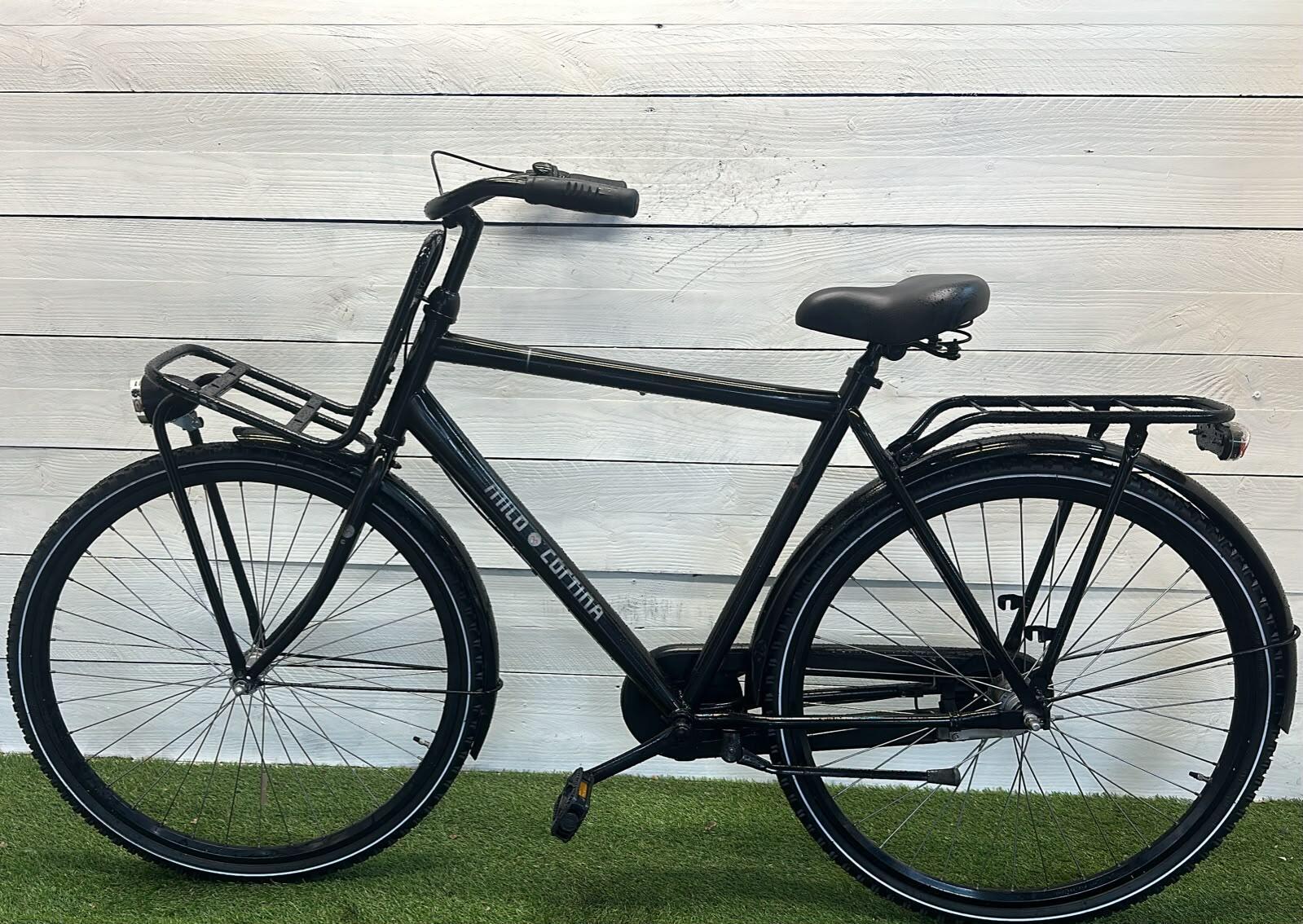 Cortina transport stadsfiets, zwart - tweedehands, met voordrager 3/3
