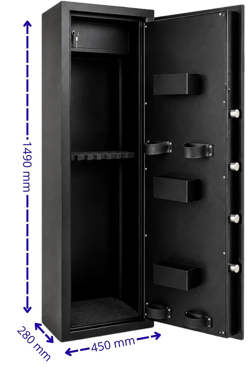 Armoire à fusils Tresorsafe 10 armes avec coffre intérieur 3/6