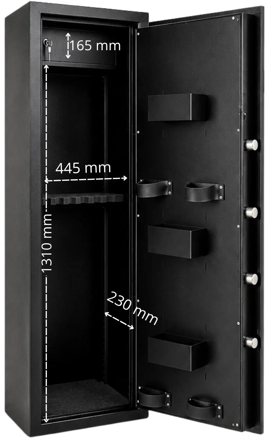 Armoire à fusils Tresorsafe 10 armes avec coffre intérieur 4/6