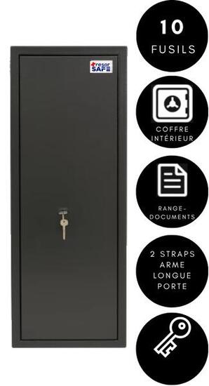 Armoire à fusils Tresorsafe 10 armes avec coffre intérieur