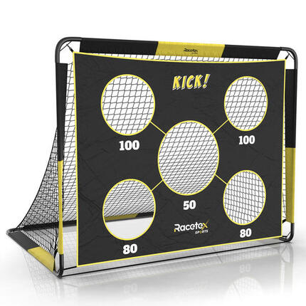 RACETEX Kinder-Fußballtor 150×90 cm, faltbar mit Torwand