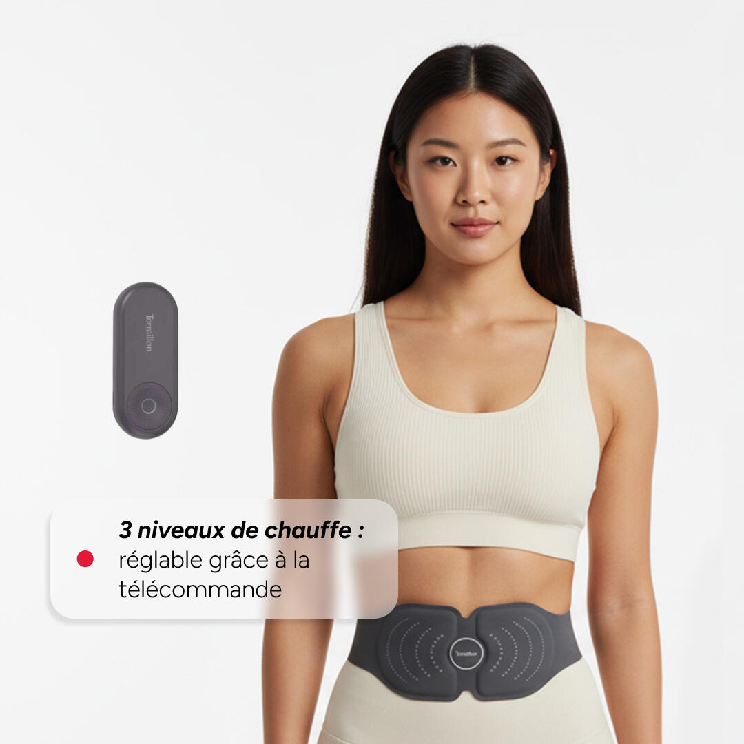 Ceinture chauffante Dos et Ventre sans Fil, Electrostimulation avec Télécommande 4/7