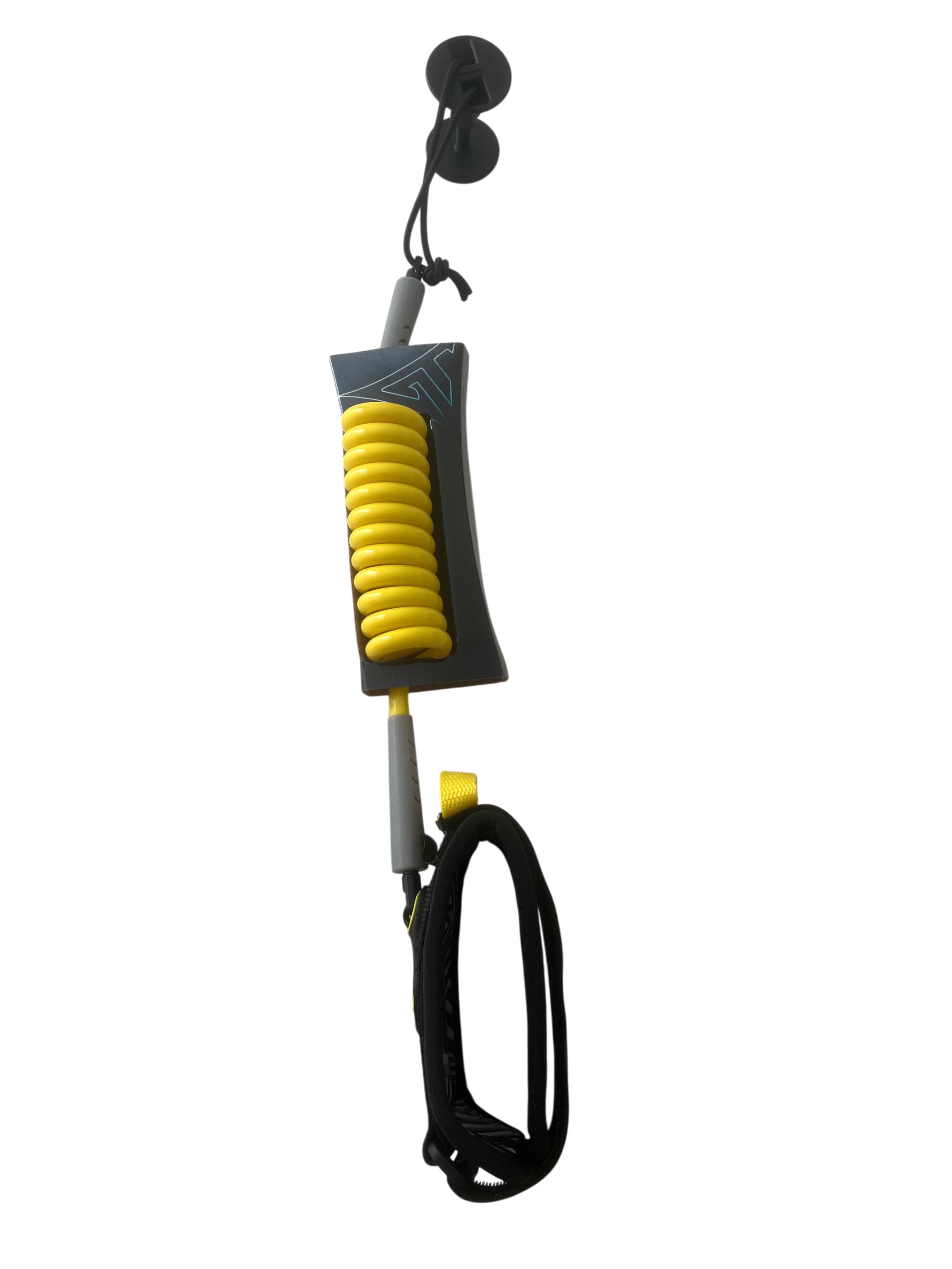 Leash bodyboard 9 mm, ultrarresistente, bíceps, amarillo/negro 2/4
